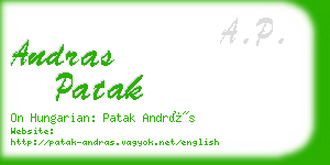 andras patak business card